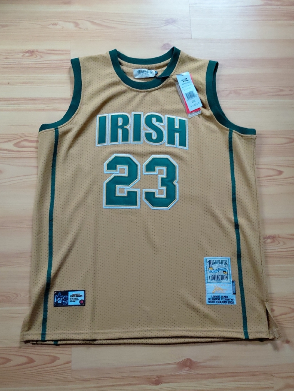 IRISH 23 Lebron James  Gold Basketball Jersey